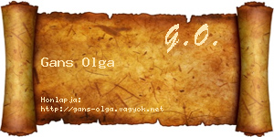 Gans Olga névjegykártya
